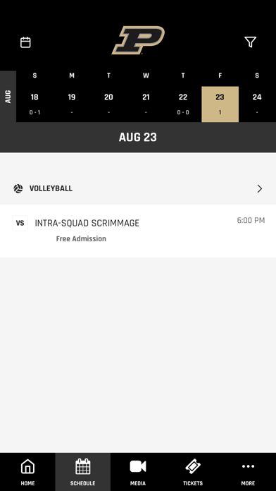 Purdue Athletics Screenshot