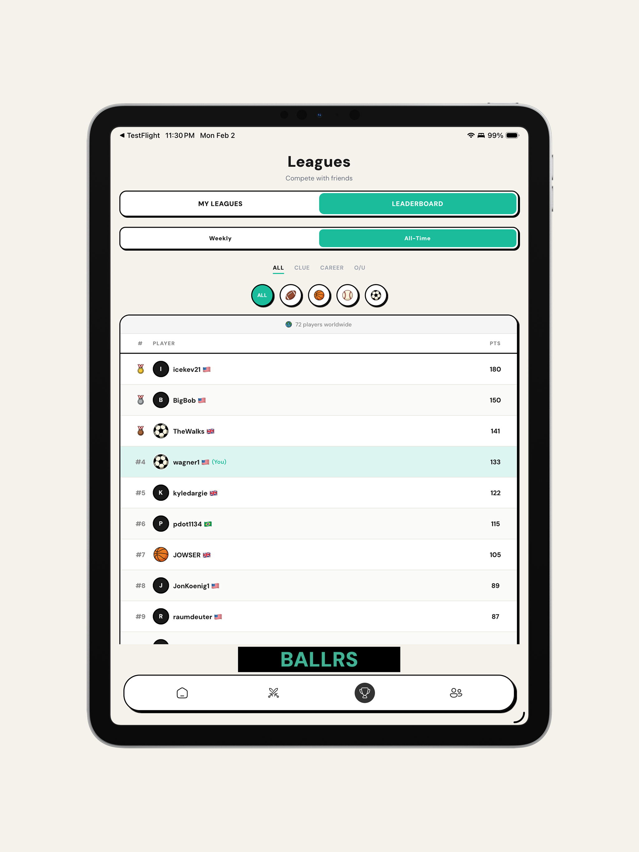 Ballrs - Sports Trivia screenshot 13
