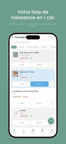 Nidoo - Liste de Naissance iPhone screenshot