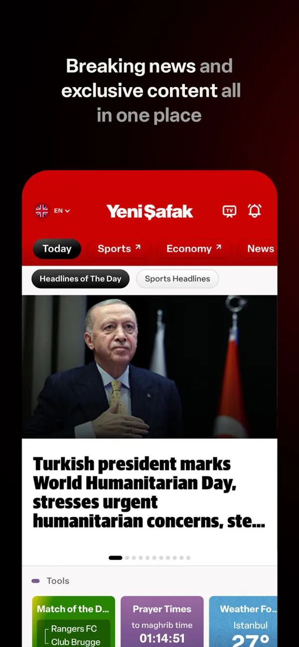 Screenshot #1 pour Yeni Şafak English