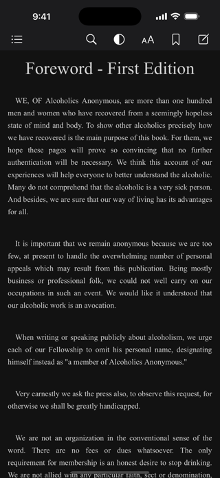 AA Big Book App Screenshot 3 of 8