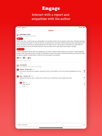 Reported: Against Violence iPad screenshot