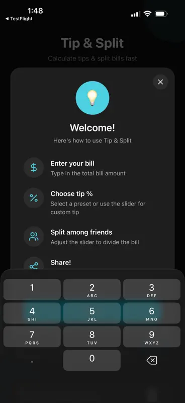 Fast Tip & Split Calculator screenshot 1 of 4