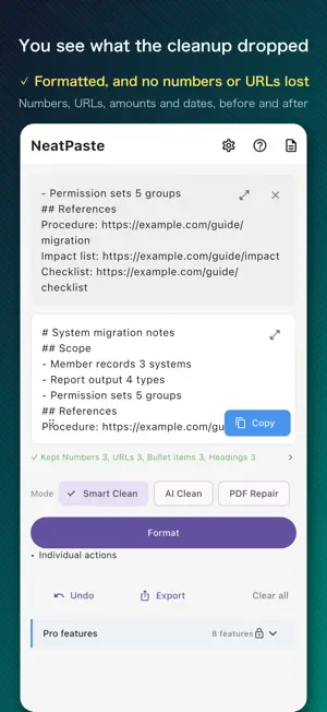 NeatPaste: Clean & Check Text screenshot 2