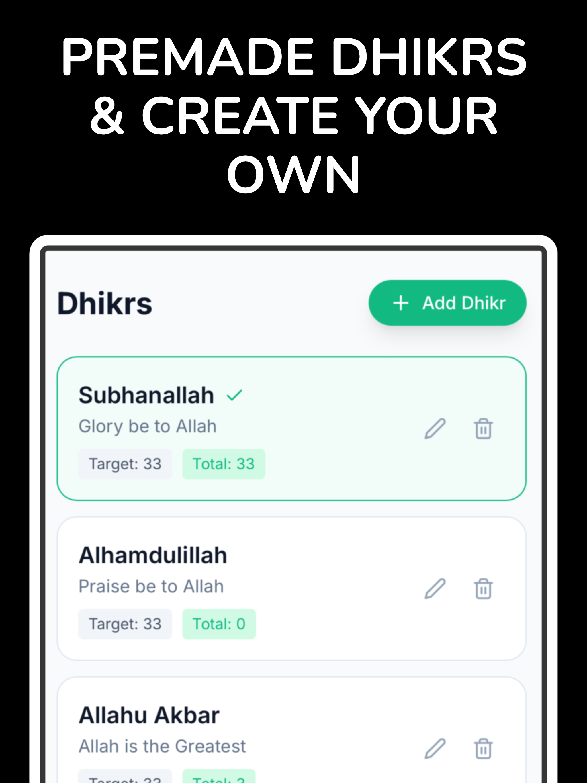 Dhikr Counter – Tasbih Pro