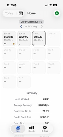 My Tips And Shifts screenshot