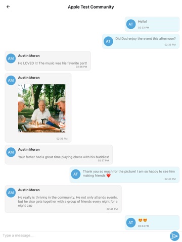 Harmony Senior Services iPad screenshot
