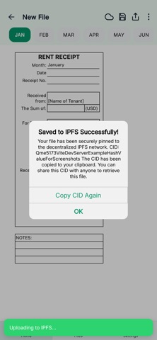 Monthly Rent Receipt iPhone screenshot