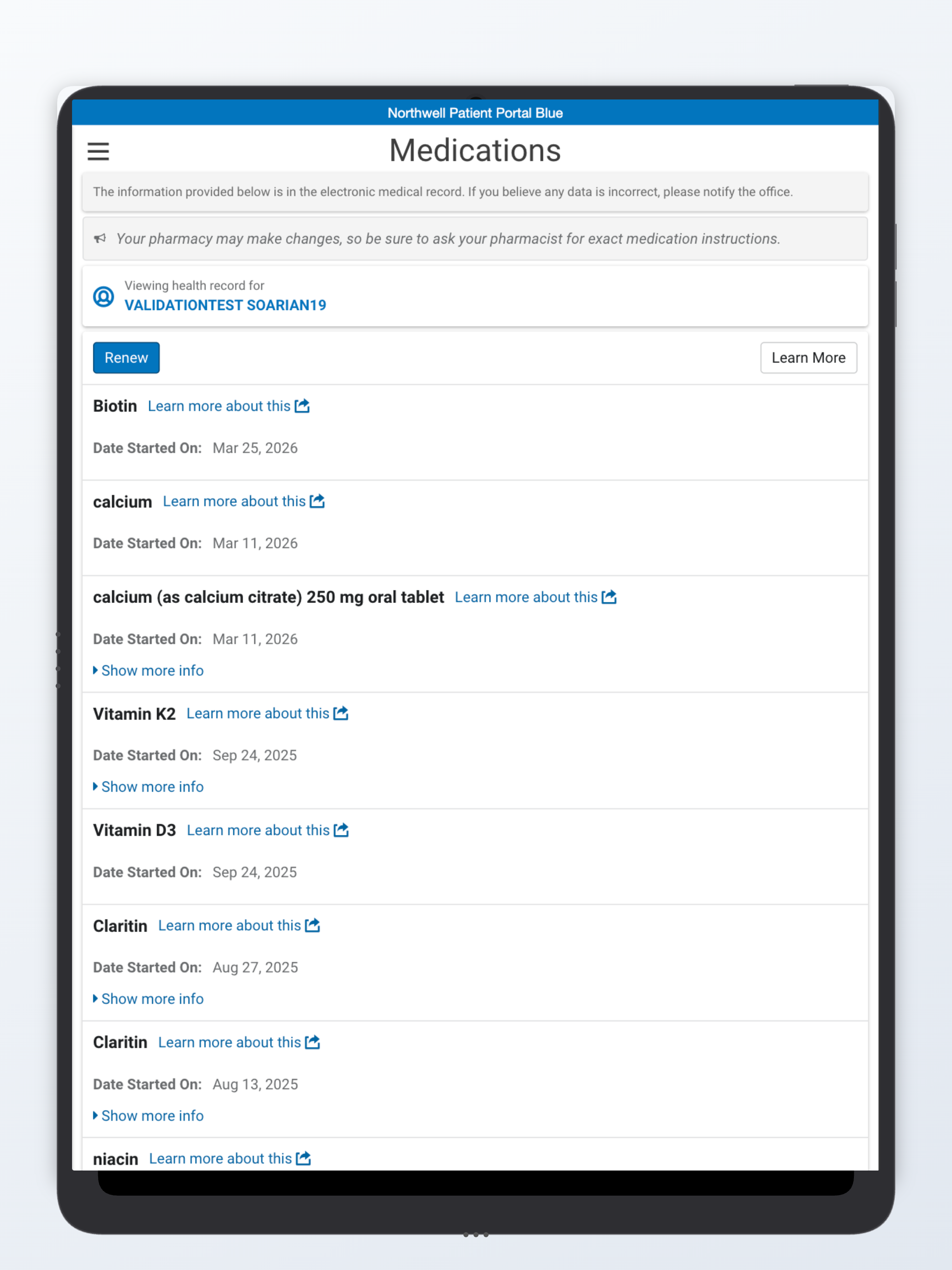 Northwell Patient Portal Blue
