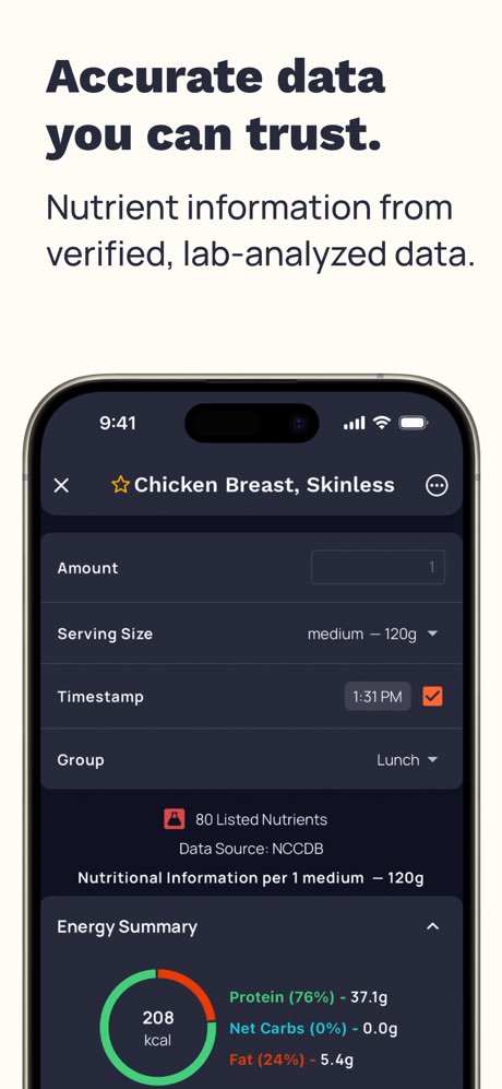 Cronometer: Calorie Counter screenshot 4