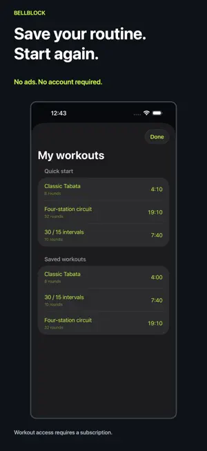 BellBlock: Tabata & HIIT Timer screenshot 3