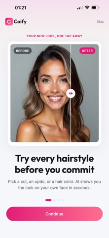 Coify: AI Hairstyle Try-On iPhone screenshot