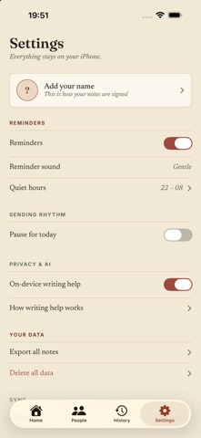 Kind Note screenshot