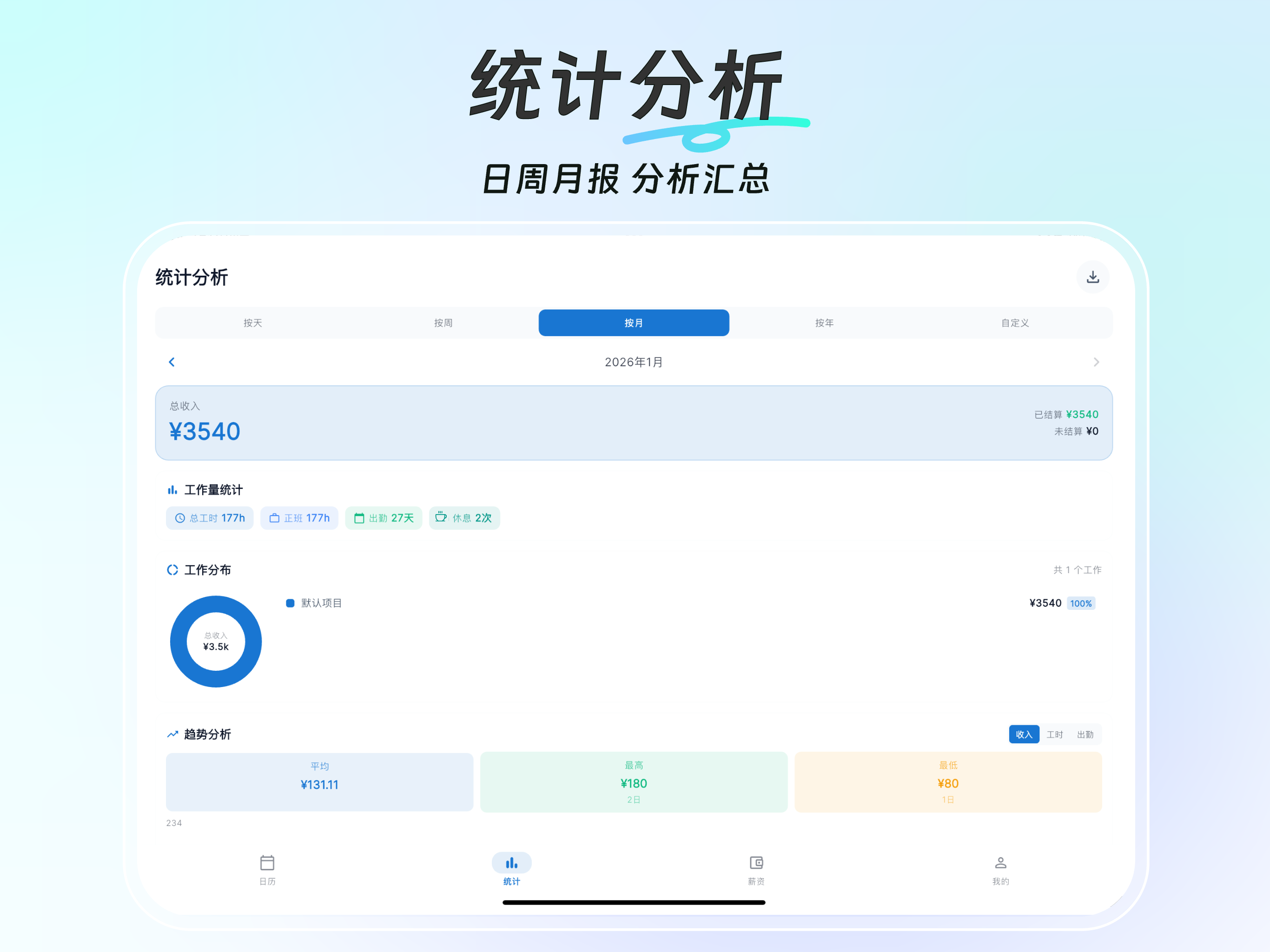 简单记工时-小时工记加班考勤计时工资