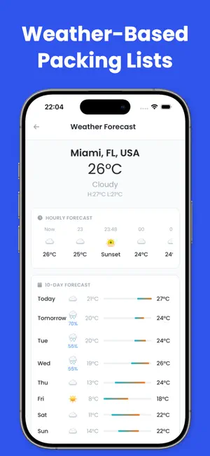 Travel Packing List by Weather screenshot 1