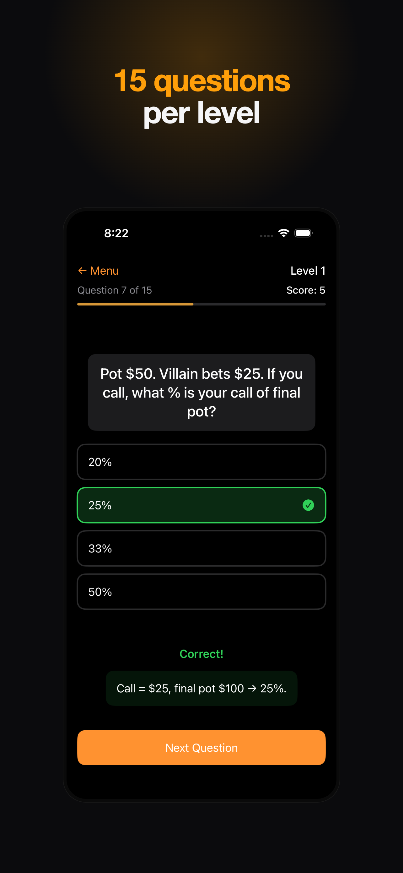 Poker Math: Odds & EV Trainer screenshot 6