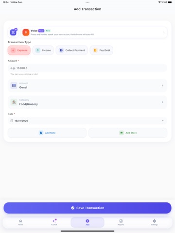 Personal Accounting - AI Money iPad screenshot