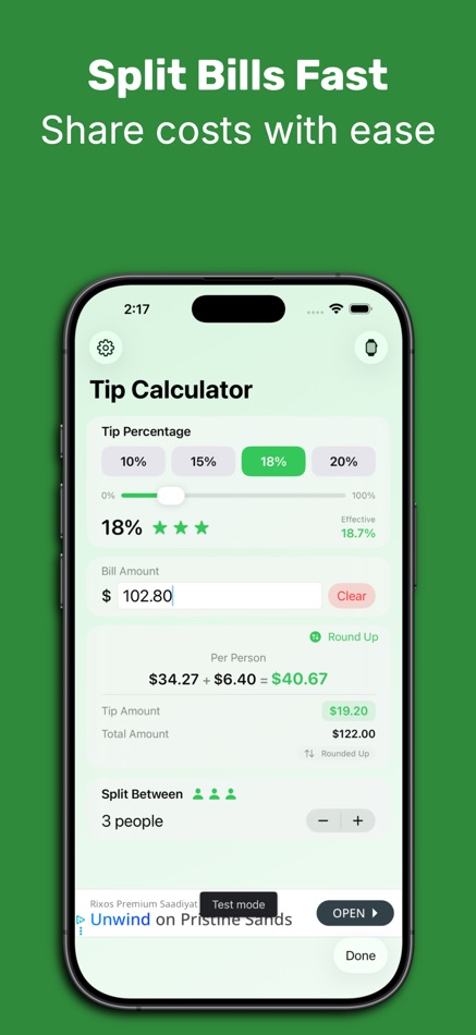 #4. Tip Calculator & Split Total (iOS) By: Thaer Zori