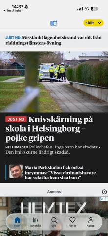 Helsingborgs Dagblad Screenshot 1 of 4