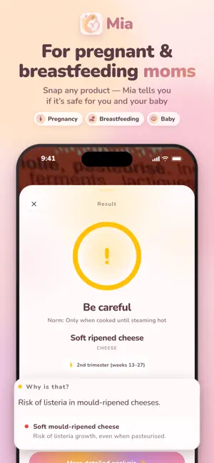 Mia: Pregnancy Food Scanner screenshot 1