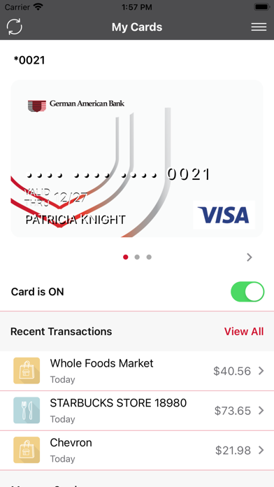 German American Card Control Screenshot