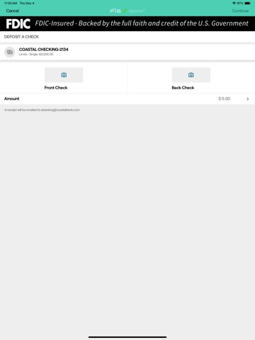 Coastal Community Bank Mobile iPad screenshot