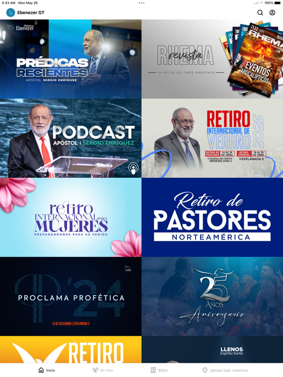 Ministerios Ebenezer iPad screenshot 1 - Education app