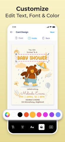 Invitation Maker - Invites4U iPhone screenshot