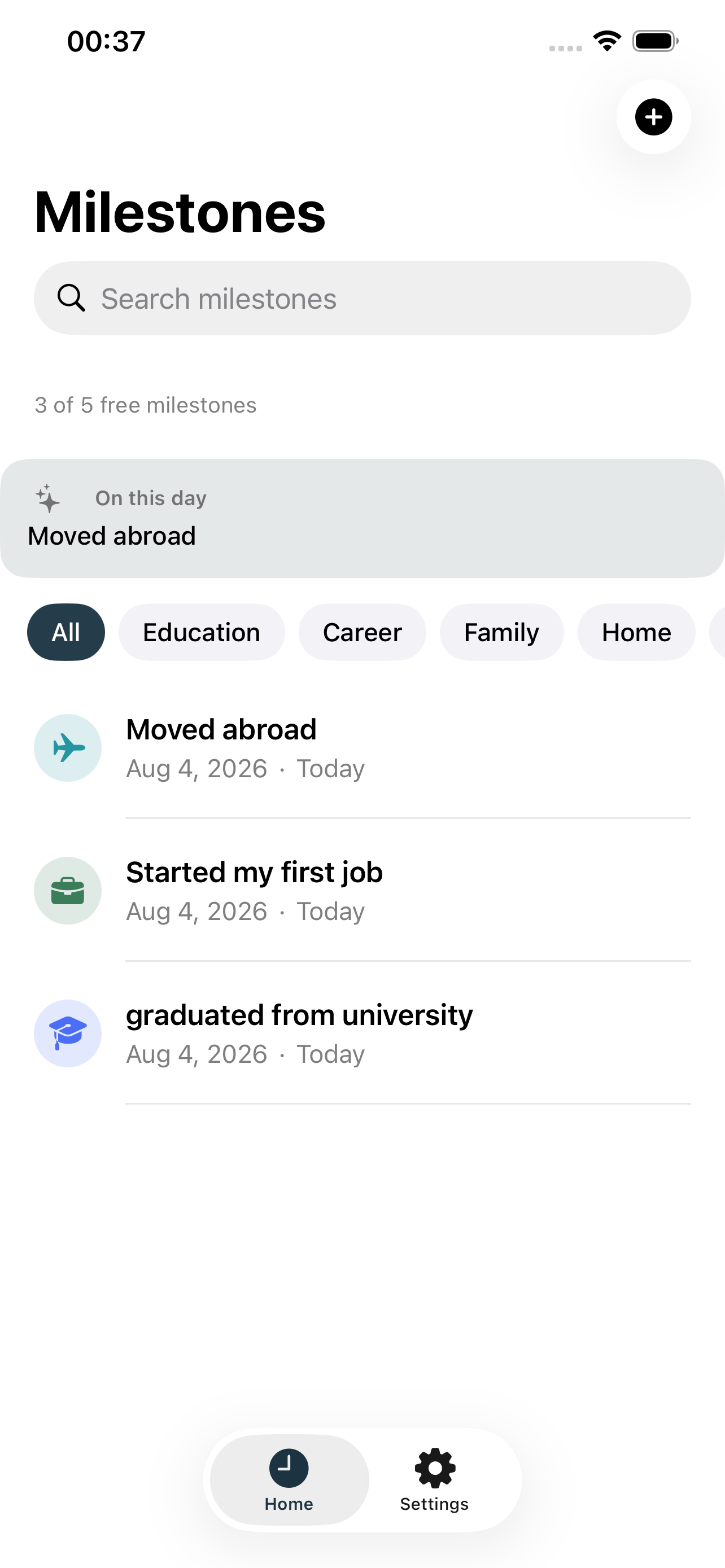 Milestones — Life Archive screenshot 2
