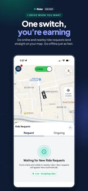 HireMe - Taxi app for Drivers screenshot 1