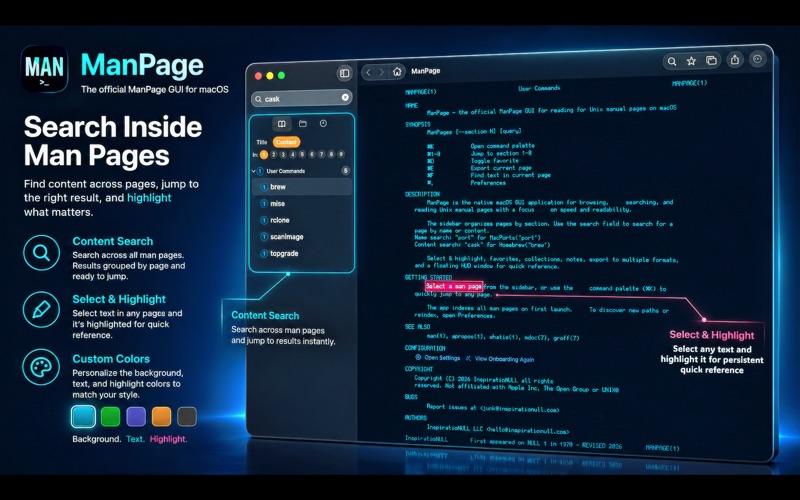 ManPage screenshot 2