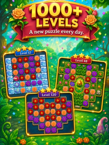 Flower Jewels: Match 3 Puzzle iPad screenshot