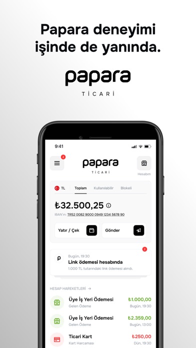 Papara Ticari iPhone screenshot 1 - Business app