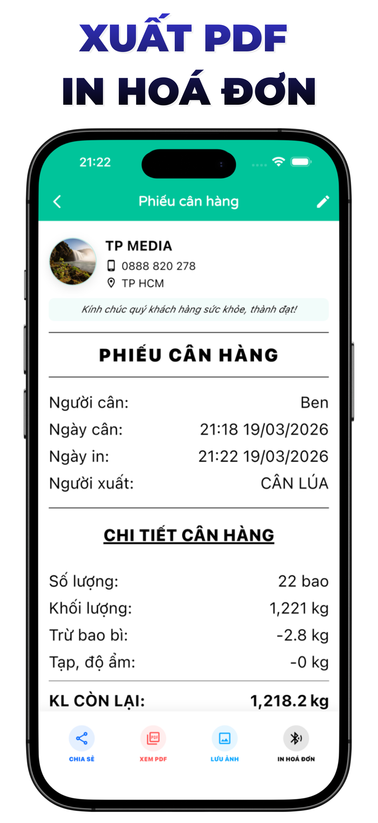 Cân Lúa Pro: Quản Lý Mua Bán