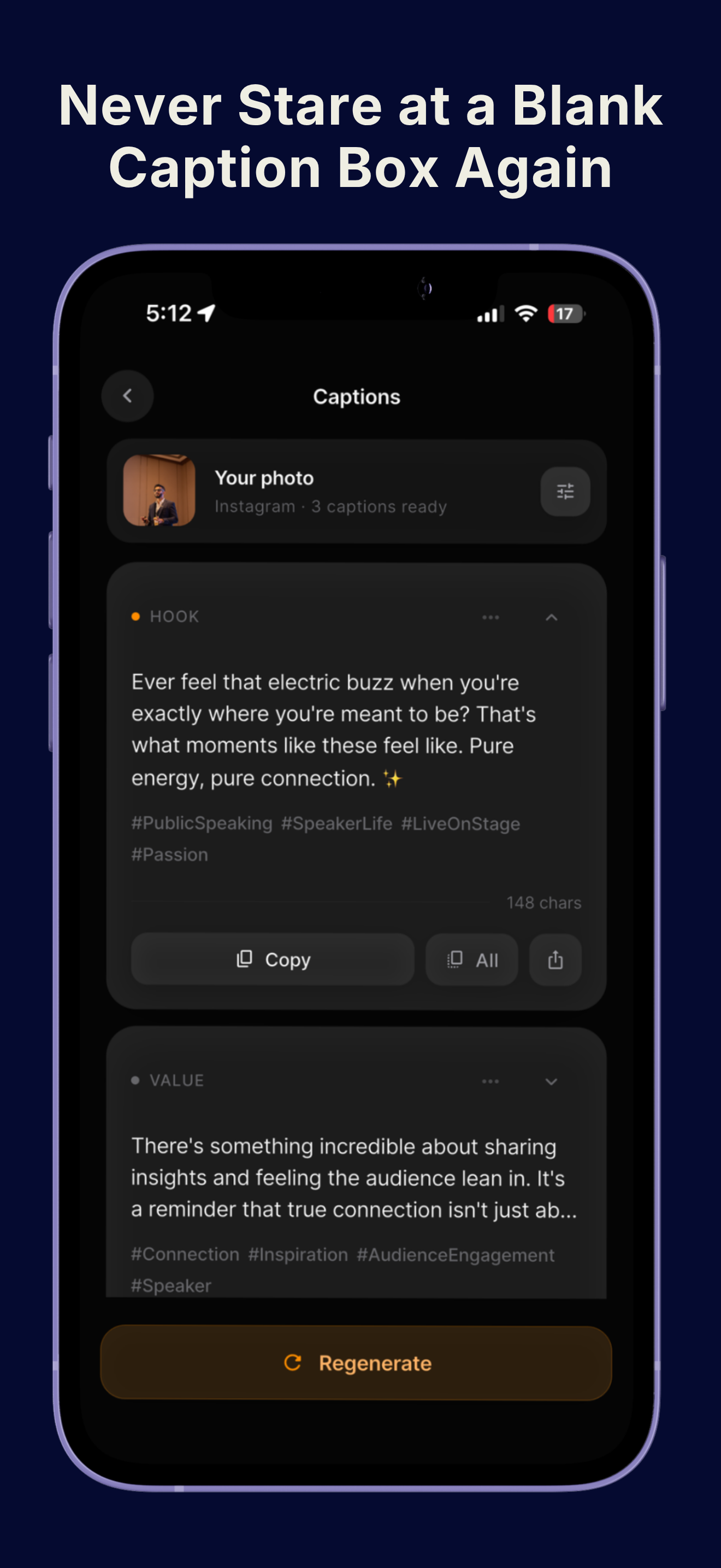 ClickCaption: AI Photo Caption screenshot 5