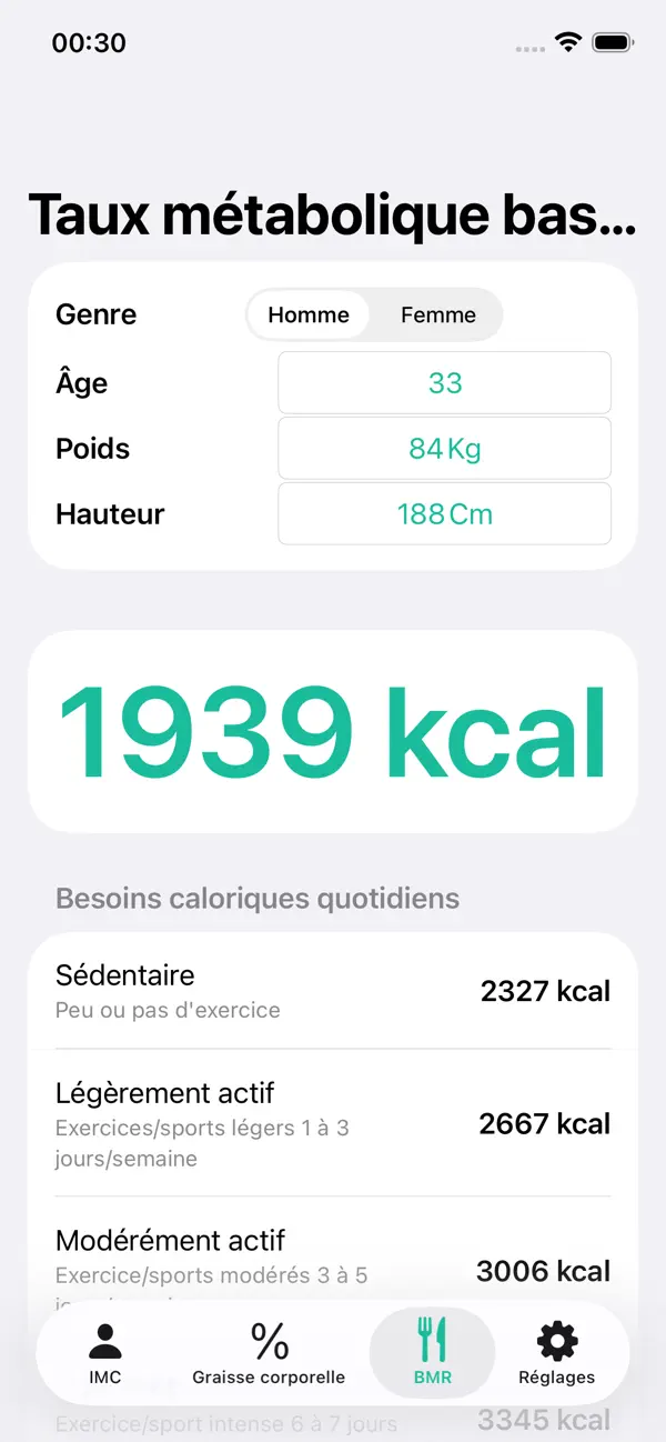 Screenshot #3 pour Calculateur d'IMC simple