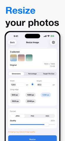 Photo Resizer: Image Size Screenshot 1 of 3