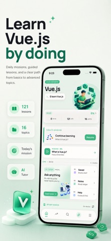Learn Vue.js & JavaScript iPhone screenshot