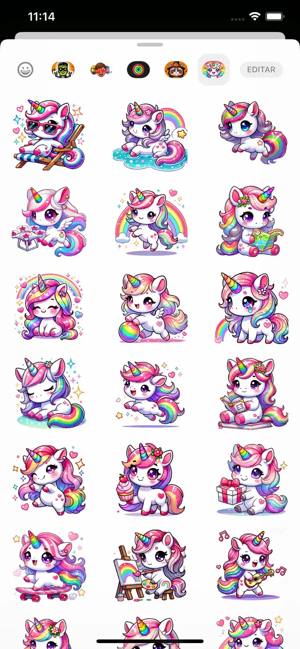 Screenshot #1 pour Happy Rainbow Unicorn Stickers