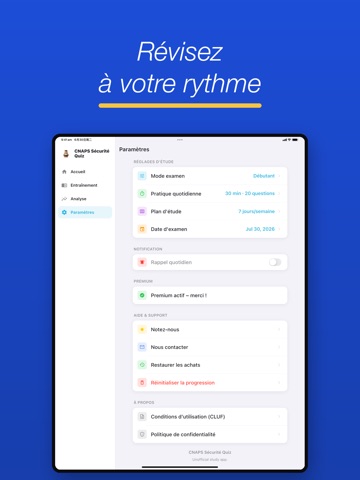 CNAPS Sécurité Quiz iPad screenshot