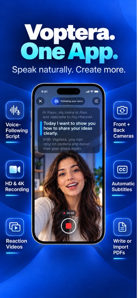 Voptera: Voice Teleprompter screenshot 1