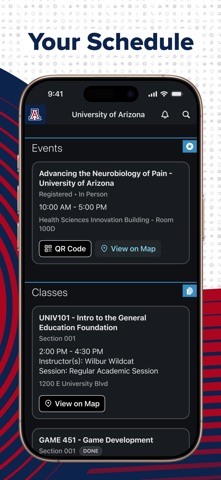 University of Arizona iPhone screenshot