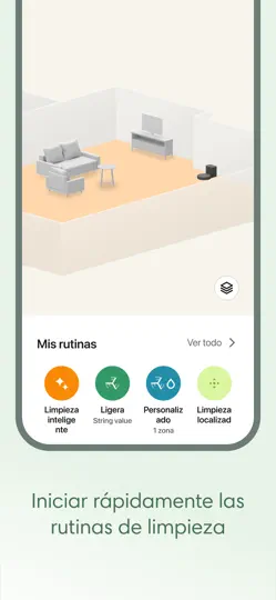 Captura de pantalla de Roomba Home en iPhone 3