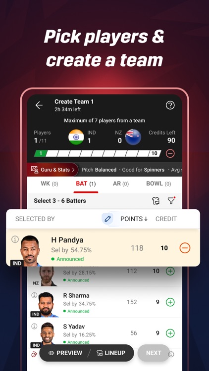 Dream11: Fantasy Cricket App