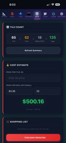 LayIt - Tile Layout Planner iPhone screenshot