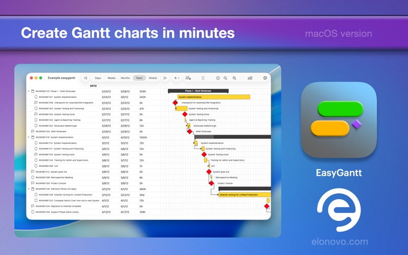 EasyGantt5 app screenshot