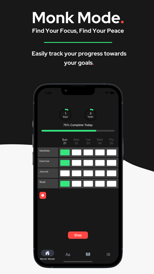 #1. Monk Mode (iOS) 由: Jonathan McKenna