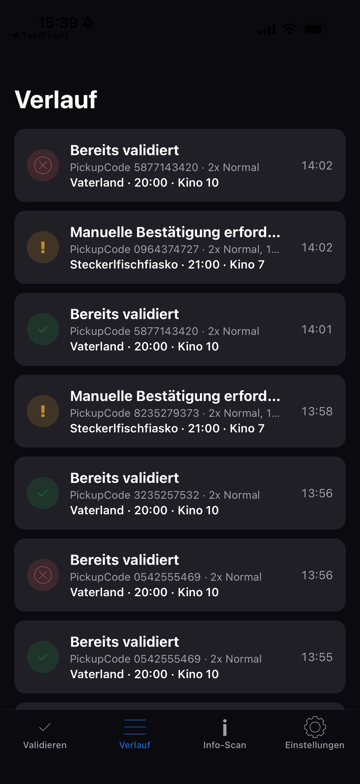 Screenshot 4 of CineOrder MobileAdmittance