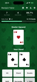Blackjack Strategy Trainer 21 screenshot