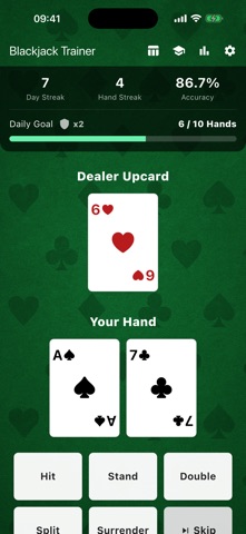 Blackjack Strategy Trainer 21 Screenshot 1 of 5